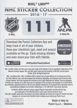 2016-17 Panini NHL Sticker Collection #111 Adam Henrique Back
