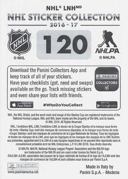 2016-17 Panini NHL Sticker Collection #120 Kyle Palmieri Back