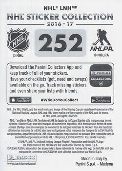 2016-17 Panini NHL Sticker Collection #252 Shane Doan Back