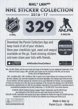 2016-17 Panini NHL Sticker Collection #329 Jordan Eberle Back