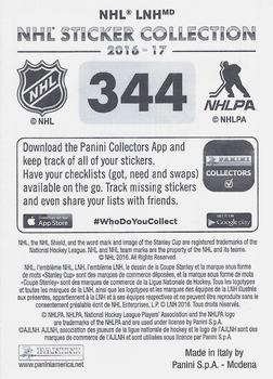 2016-17 Panini NHL Sticker Collection #344 Jonathan Quick Back