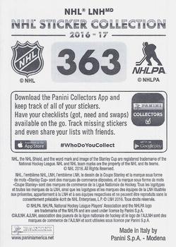 2016-17 Panini NHL Sticker Collection #363 Mike Fisher Back