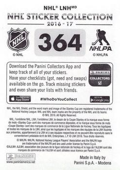 2016-17 Panini NHL Sticker Collection #364 Filip Forsberg Back