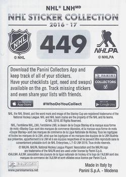 2016-17 Panini NHL Sticker Collection #449 John Scott Back