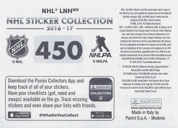 2016-17 Panini NHL Sticker Collection #450 Shea Weber Back
