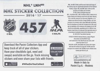2016-17 Panini NHL Sticker Collection #457 Johnny Gaudreau Back