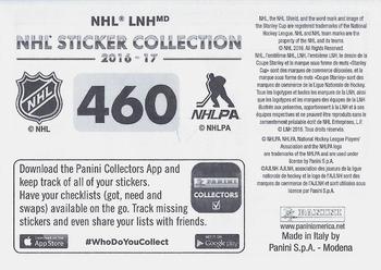 2016-17 Panini NHL Sticker Collection #460 Jonathan Quick Back