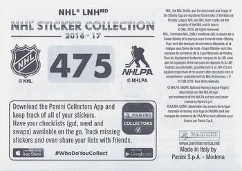 2016-17 Panini NHL Sticker Collection #475 Dallas Stars vs. St. Louis Blues Back