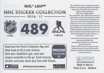 2016-17 Panini NHL Sticker Collection #489 Game 5 Back