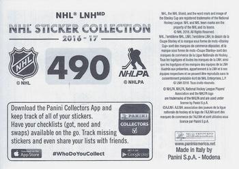 2016-17 Panini NHL Sticker Collection #490 Game 6 Back