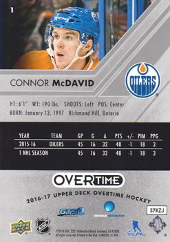 2016-17 Upper Deck Overtime #1 Connor McDavid Back