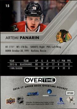 2016-17 Upper Deck Overtime #15 Artemi Panarin Back