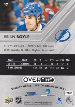 2016-17 Upper Deck Overtime #17 Brian Boyle Back