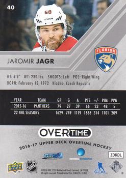 2016-17 Upper Deck Overtime #40 Jaromir Jagr Back