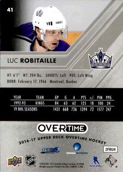 2016-17 Upper Deck Overtime #41 Luc Robitaille Back