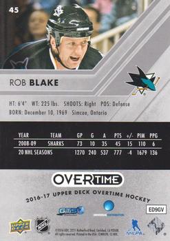 2016-17 Upper Deck Overtime #45 Rob Blake Back