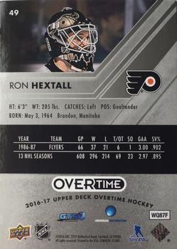2016-17 Upper Deck Overtime #49 Ron Hextall Back
