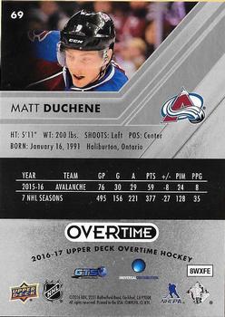2016-17 Upper Deck Overtime #69 Matt Duchene Back