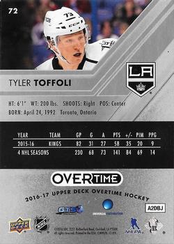 2016-17 Upper Deck Overtime #72 Tyler Toffoli Back