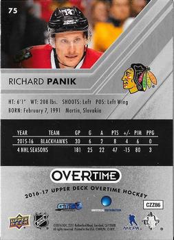 2016-17 Upper Deck Overtime #75 Richard Panik Back