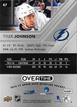 2016-17 Upper Deck Overtime #87 Tyler Johnson Back