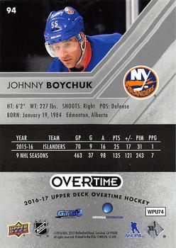 2016-17 Upper Deck Overtime #94 Johnny Boychuk Back