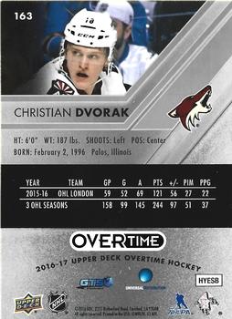 2016-17 Upper Deck Overtime #163 Christian Dvorak Back