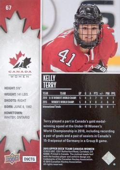 2015 Upper Deck Team Canada Juniors #67 Kelly Terry Back