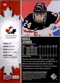 2015 Upper Deck Team Canada Juniors #68 Natalie Spooner Back