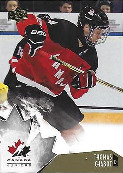 2015 Upper Deck Team Canada Juniors - Base - Gold #24 Thomas Chabot Front
