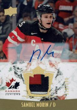 2015 Upper Deck Team Canada Juniors - Gold Spectrum Autograph Patch #109 Samuel Morin Front