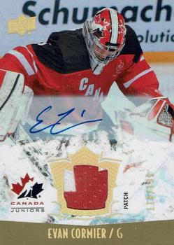 2015 Upper Deck Team Canada Juniors - Gold Spectrum Autograph Patch #119 Evan Cormier Front