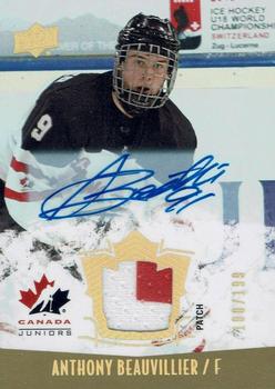 2015 Upper Deck Team Canada Juniors - Gold Spectrum Autograph Patch #125 Anthony Beauvillier Front