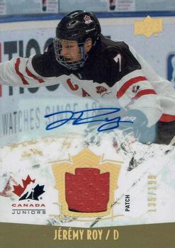 2015 Upper Deck Team Canada Juniors - Gold Spectrum Autograph Patch #129 Jeremy Roy Front
