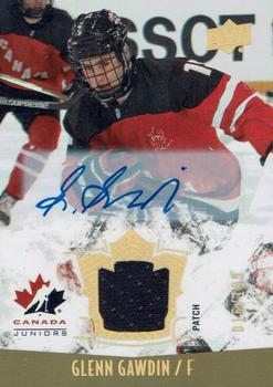 2015 Upper Deck Team Canada Juniors - Gold Spectrum Autograph Patch #133 Glenn Gawdin Front