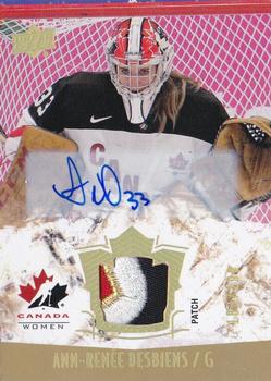 2015 Upper Deck Team Canada Juniors - Gold Spectrum Autograph Patch #146 Ann-Renee Desbiens Front