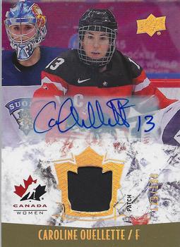 2015 Upper Deck Team Canada Juniors - Gold Spectrum Autograph Patch #151 Caroline Ouellette Front