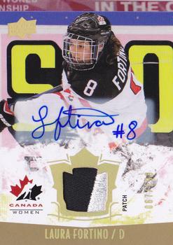 2015 Upper Deck Team Canada Juniors - Gold Spectrum Autograph Patch #155 Laura Fortino Front