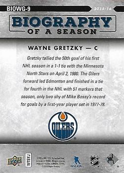2015-16 Upper Deck Biography of a Season #BIOWG-9 Wayne Gretzky Back