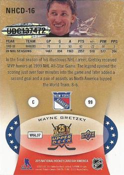 2015-16 Upper Deck Buybacks - Buyback Autographs: 2015 Upper Deck National Hockey Card Day America #NHCD-16 Wayne Gretzky Back