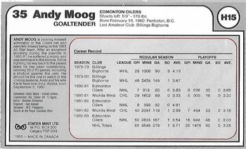 1983 Edmonton Oilers Dollars #H15 Andy Moog Back
