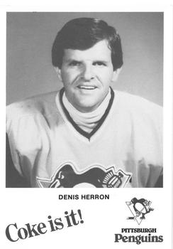 1983-84 Coca-Cola Pittsburgh Penguins #NNO Denis Herron Front