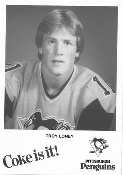 1983-84 Coca-Cola Pittsburgh Penguins #NNO Troy Loney Front
