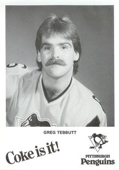 1983-84 Coca-Cola Pittsburgh Penguins #NNO Greg Tebbutt Front
