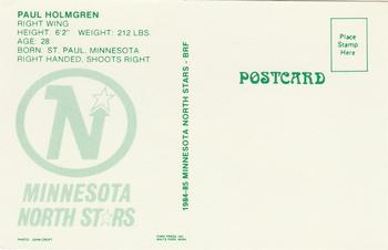1984-85 Minnesota North Stars Postcards #NNO Paul Holmgren Back