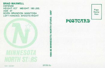 1984-85 Minnesota North Stars Postcards #NNO Brad Maxwell Back