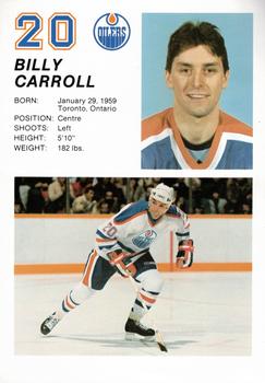1984-85 Edmonton Oilers #NNO Billy Carroll Front