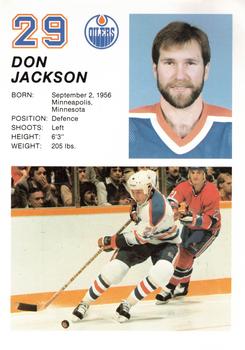 1984-85 Edmonton Oilers #NNO Don Jackson Front