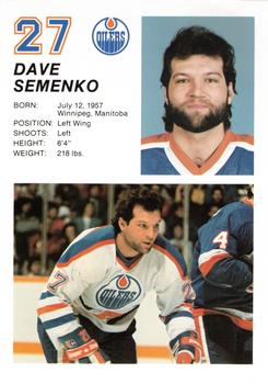 1984-85 Edmonton Oilers #NNO Dave Semenko Front