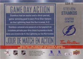 2016-17 Upper Deck Tim Hortons - Game Day Action #GDA-11 Steven Stamkos Back